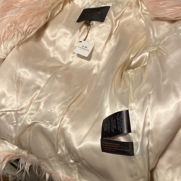 Coach light pink furry silk lined jacket - Picture 6 of 7